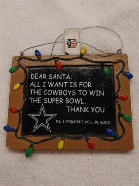 Dallas Cowboys Chalkboard Sign Christmas Ornament